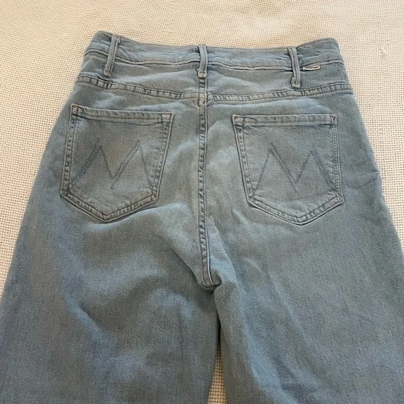 Mother Hustler Roller Flood Jeans In Cherie Cherie Size 29 Wide Leg High Rise - Picture 6 of 13